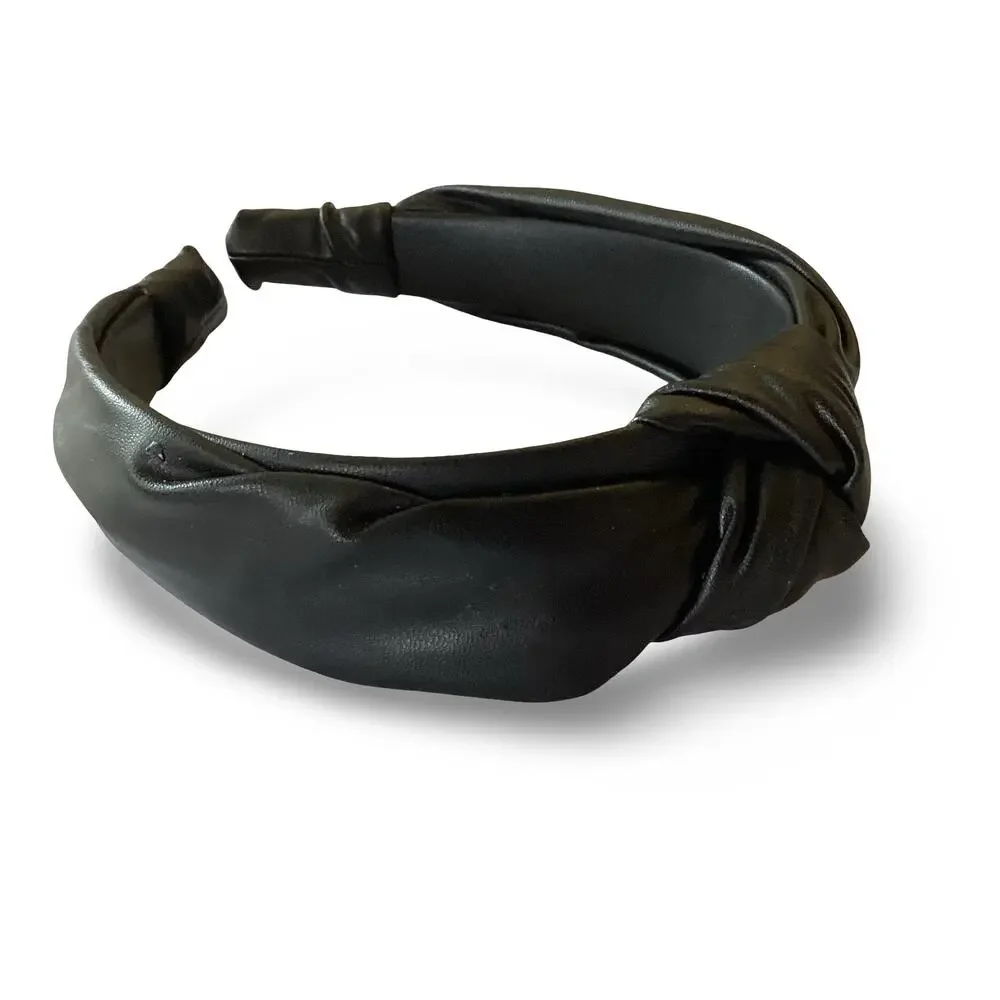 Faux Leather Knotted Headband
